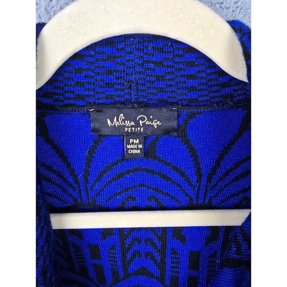 Melissa  Paige Cardigan Sweater Duster Womens PM  Blue Black Long Open Lagenlook - Picture 13 of 13